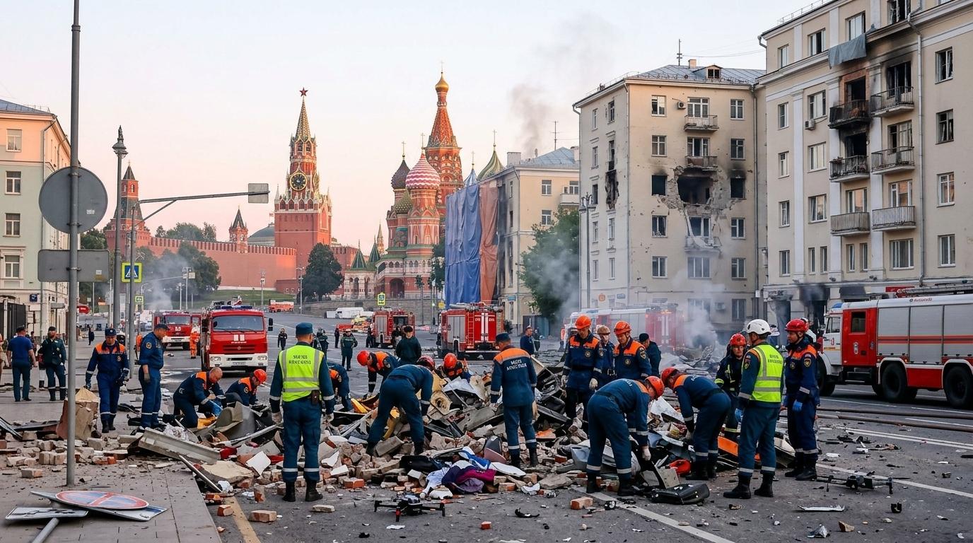 Smrtonosen napad z droni na območje Moskve