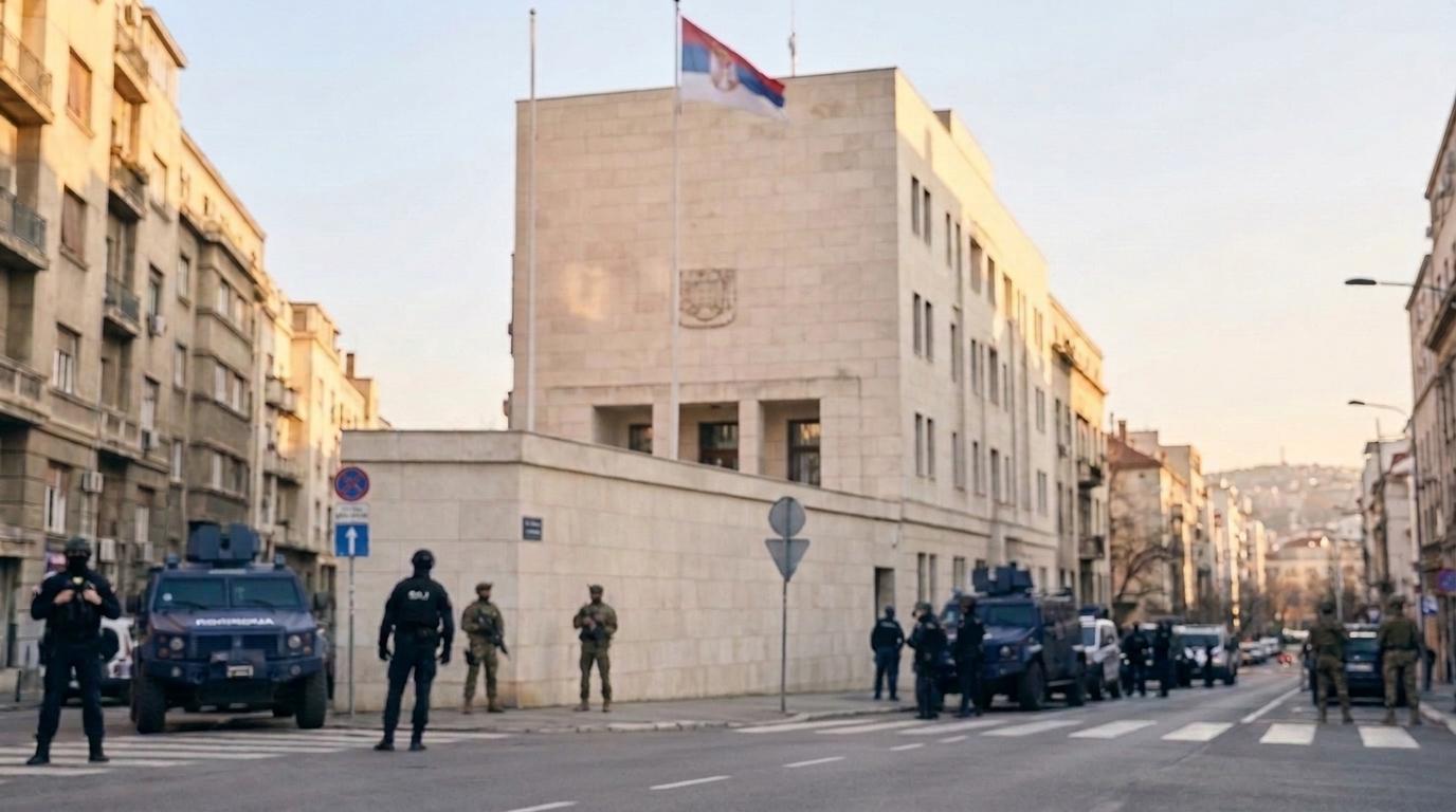 Nočni napad pred izraelskim veleposlaništvom v Beogradu, napadalec ubit