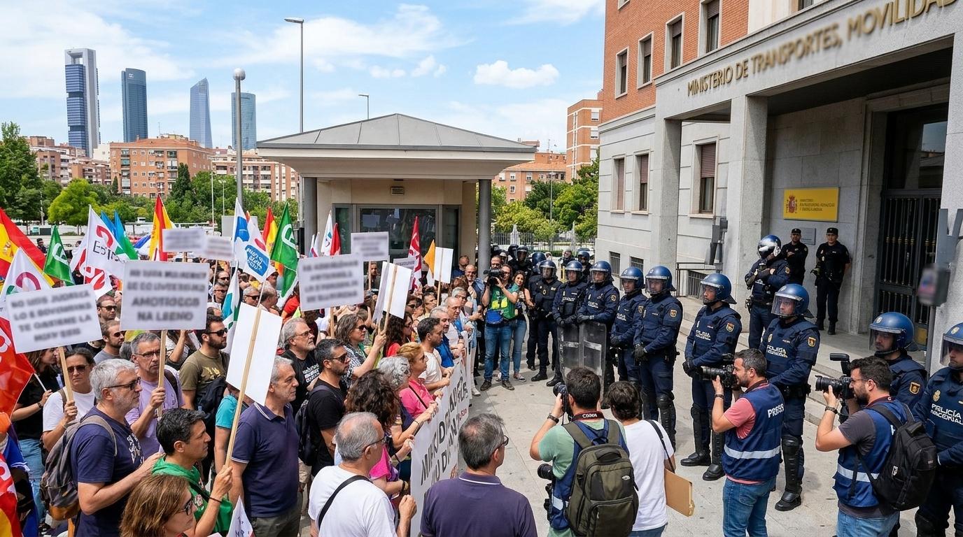Po nesreči v Madridu: Skrajna desnica organizirala protest pred ministrstvom