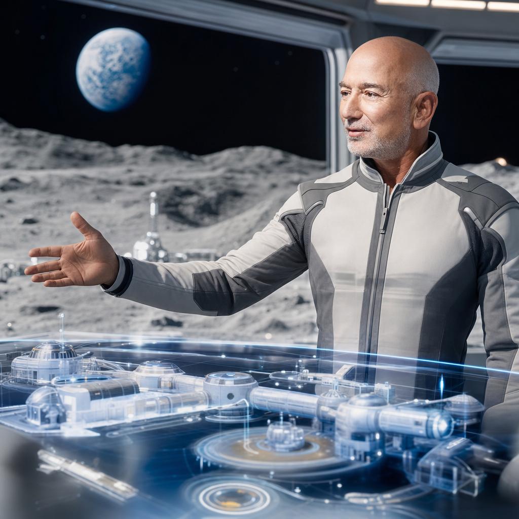 Jeff Bezos želi trajno človeško bazo na Luni do 2028