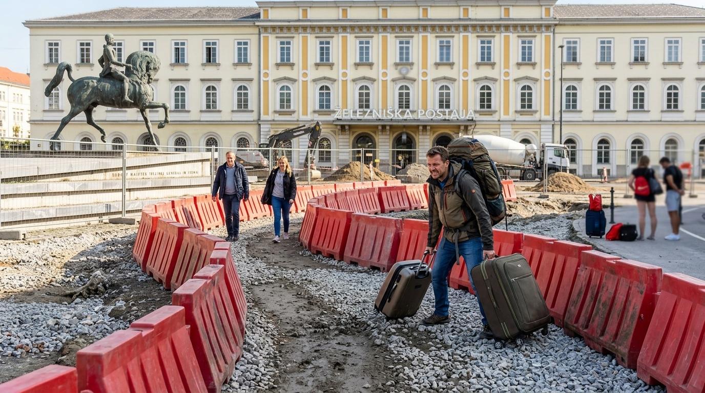 Gradbišče pri ljubljanski postaji podaljšuje pešpoti potnikov