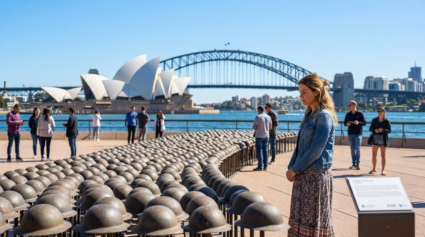Ai Weiwei v Sydneyju s 500 čeladami proti vojni