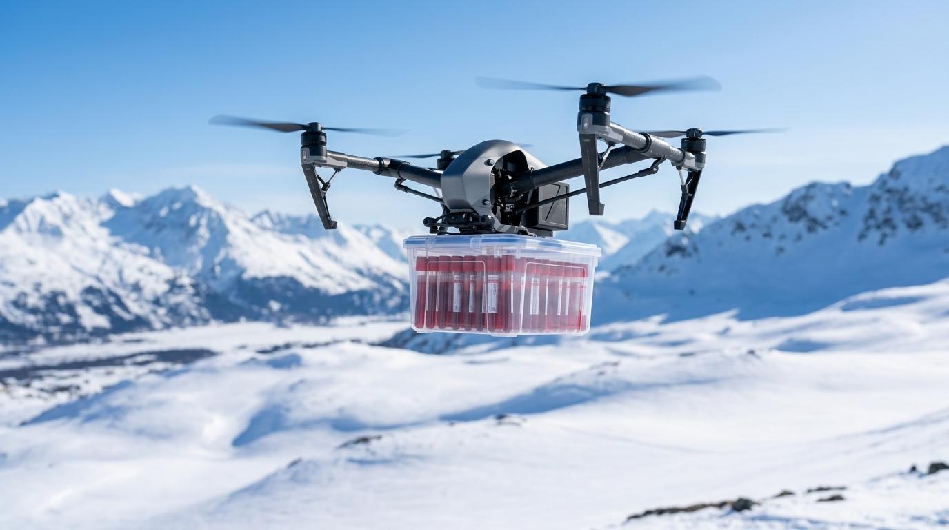 Na Aljaski testirali prevoz dopinških vzorcev z dronom