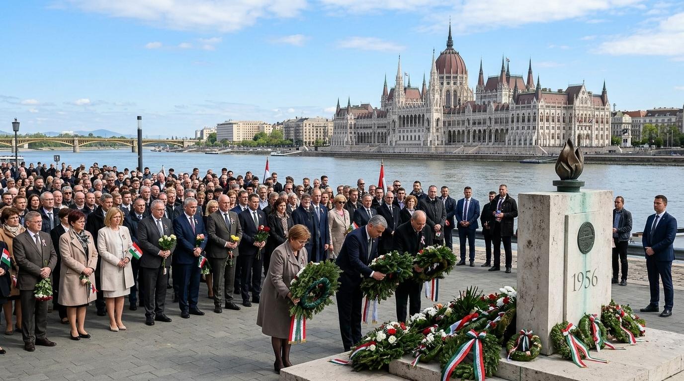 V Budimpešti slovesnosti ob 70. obletnici madžarske vstaje