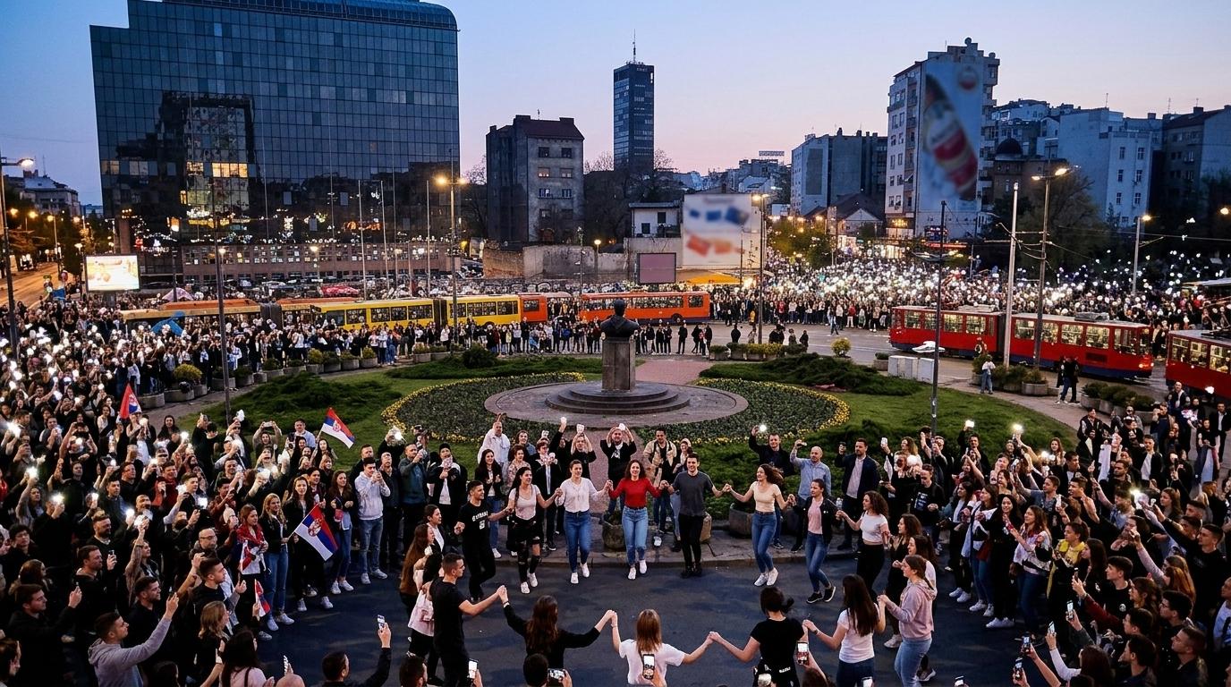 V Srbiji množični študentski protesti v mirnem vzdušju