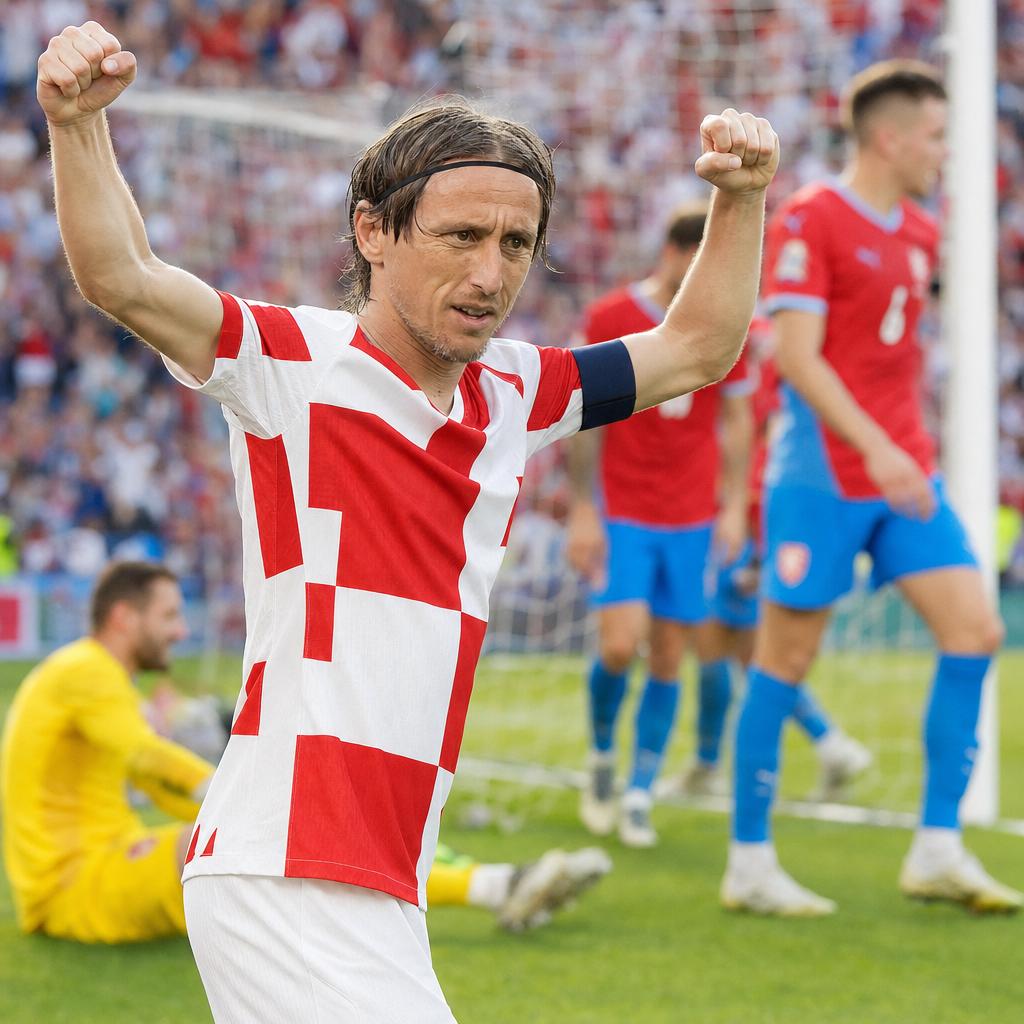 Modrićev gol v 47. minuti odločil dvoboj Hrvaške s Češko