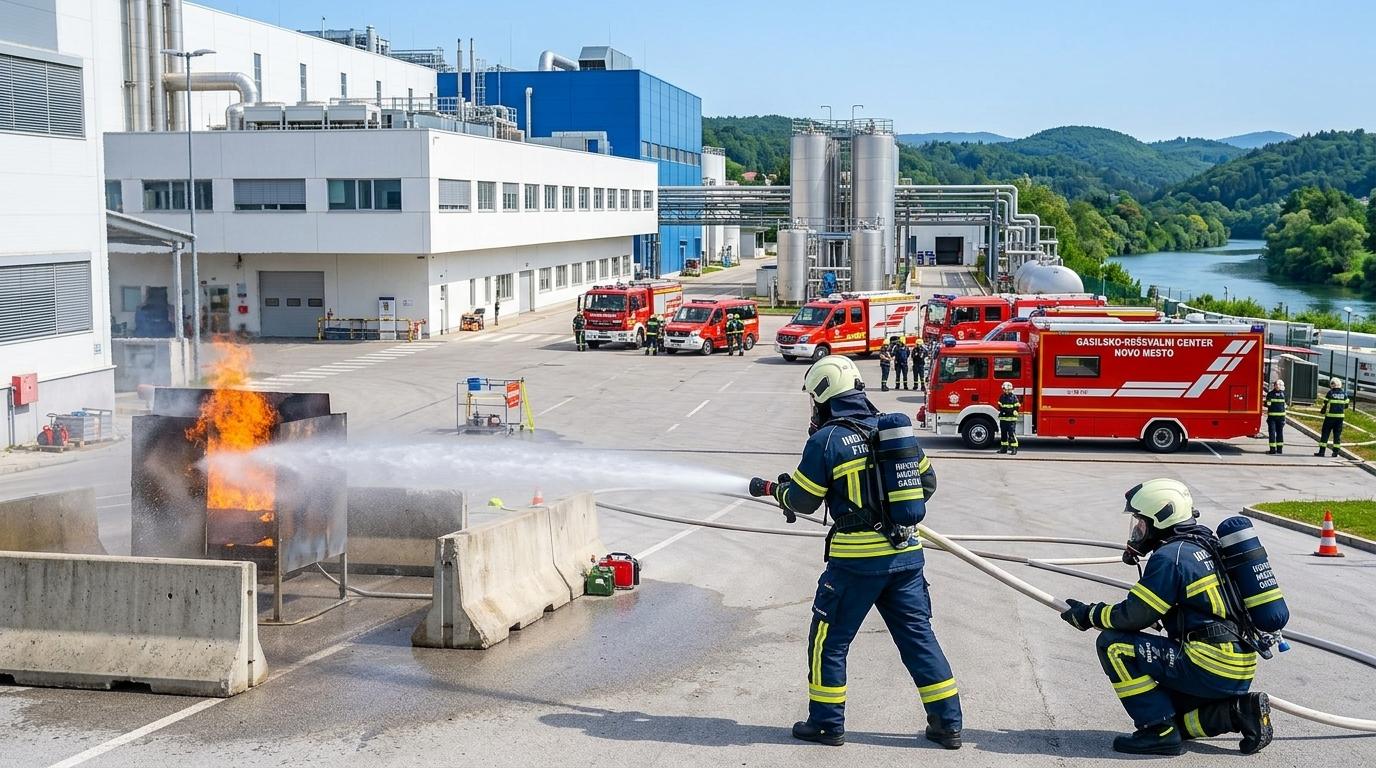 Krka v Notolu 2 izvedla največjo gasilsko vajo doslej