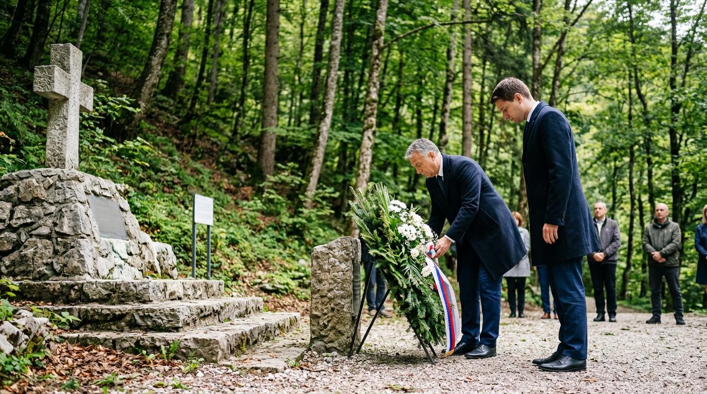 Diplomatska srečanja v Ljubljani in poklon žrtvam v Hudi Jami