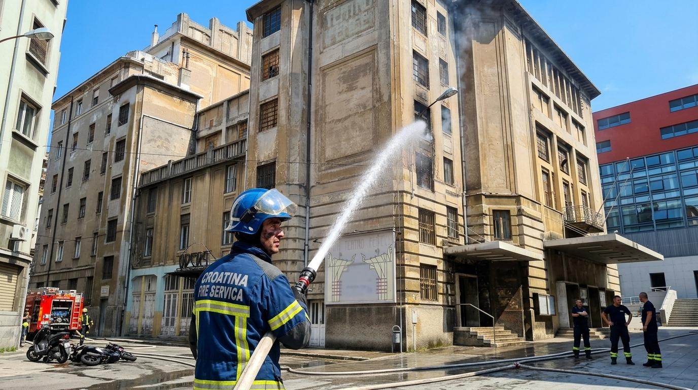 Požar v zapuščenem Teatro Fenice v Reki