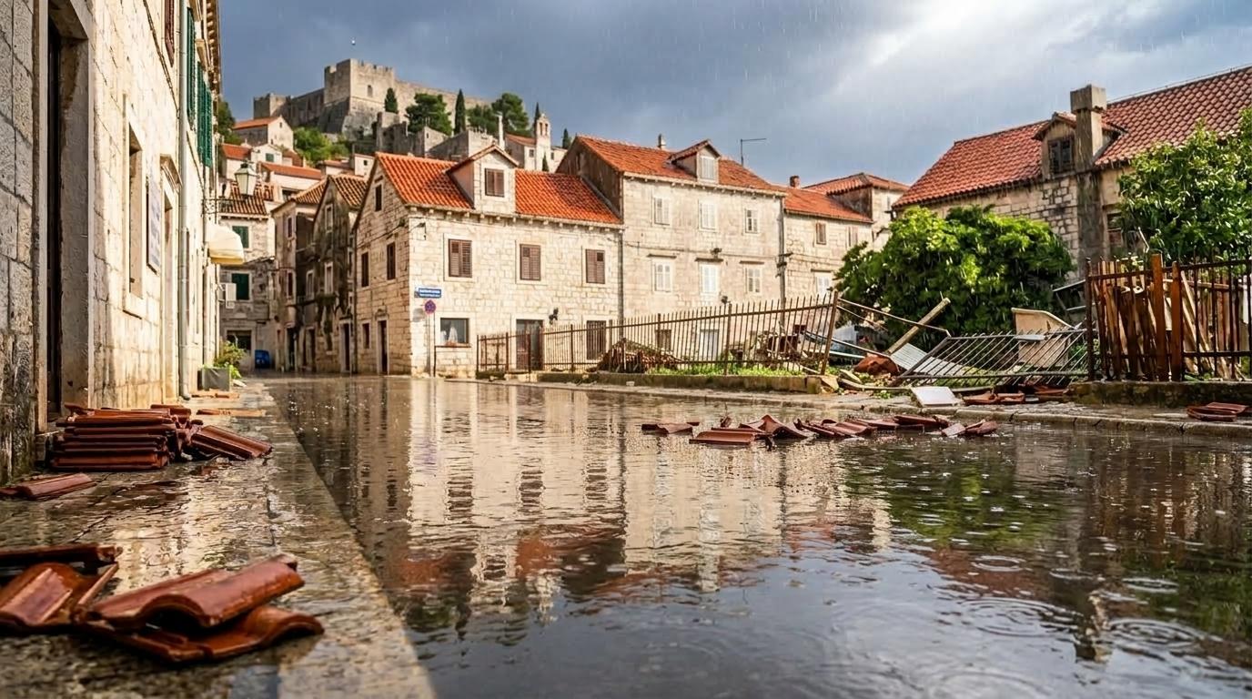Močno neurje prizadelo območje Šibenika in Rogoznice