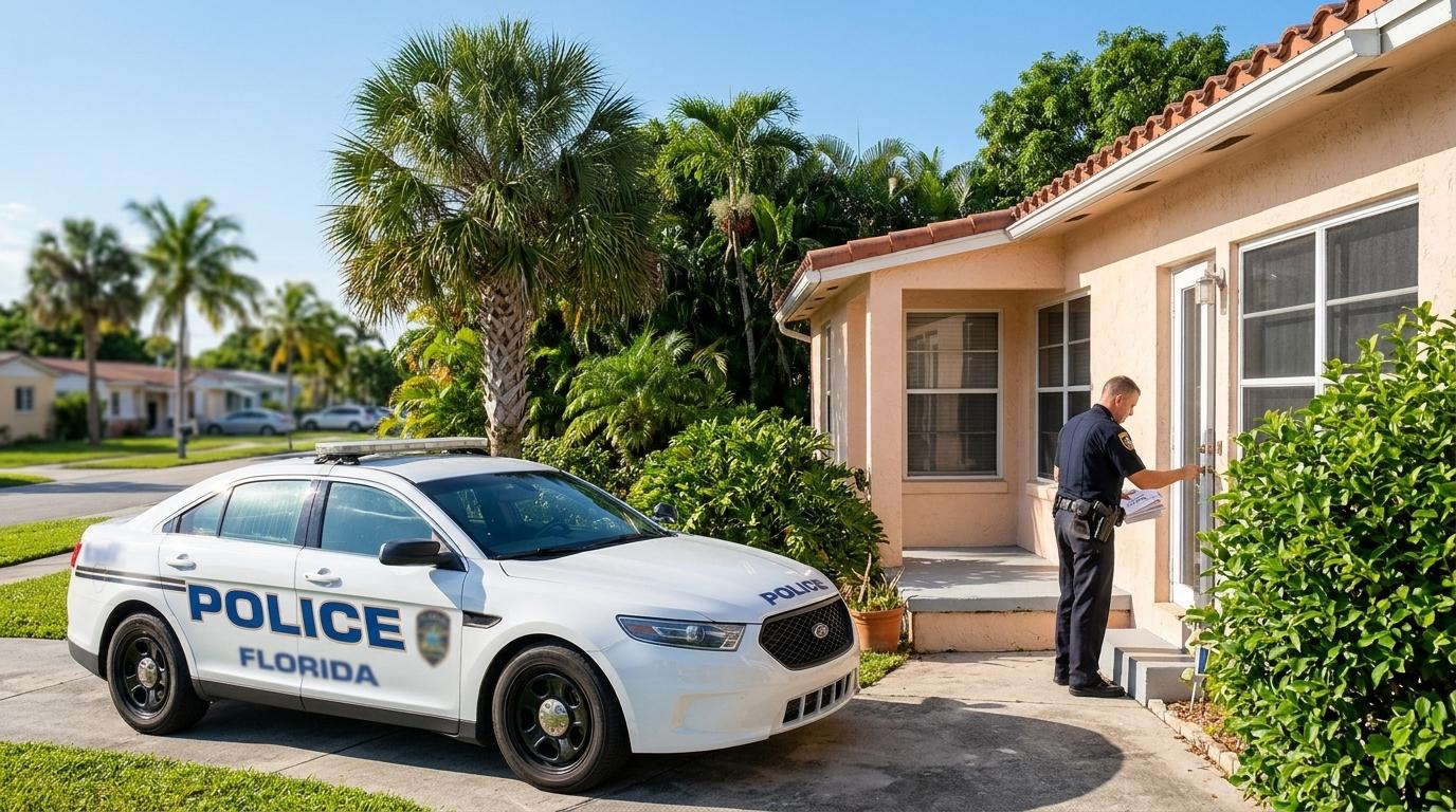 Floridski policist naj bi se po smrti lastnika vselil v njegovo hišo