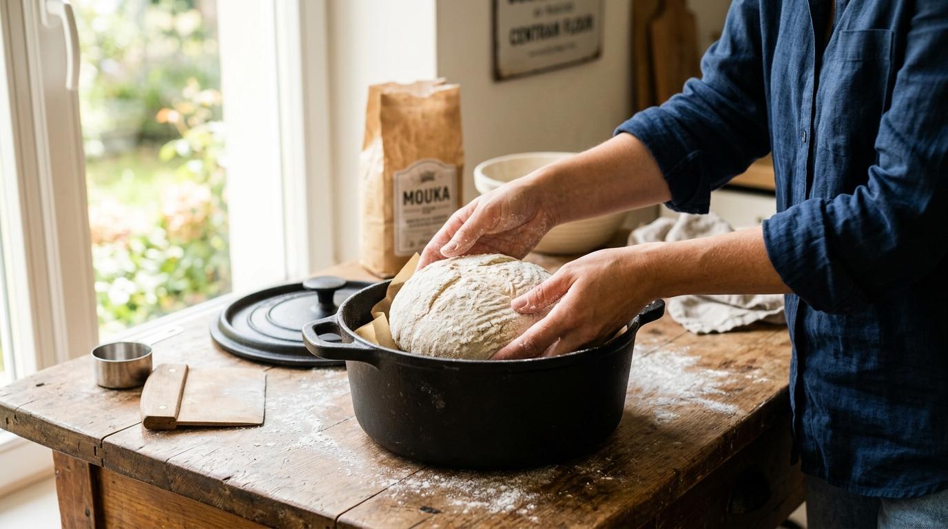 Preprost domači kruh iz štirih sestavin