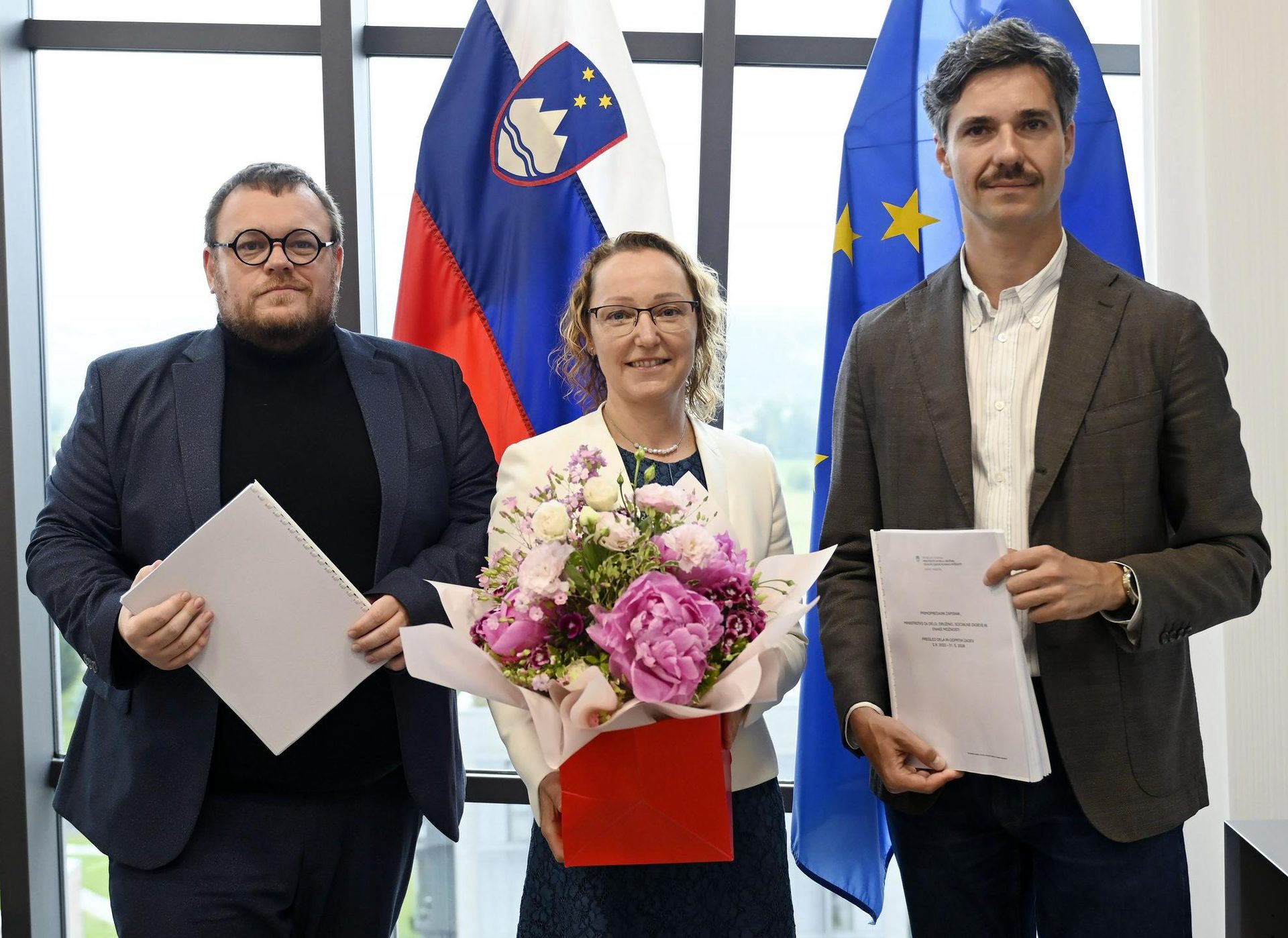 Simon Maljevac, Mateja Ribič in Luka Mesec (Foto: BoBo)