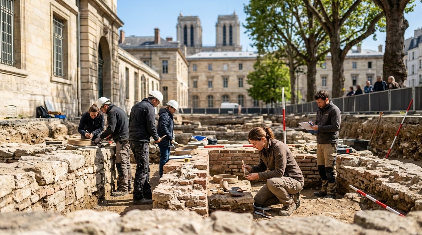 Pod pariško bolnišnico odkrili starodavni zid iz galsko-rimskega obdobja